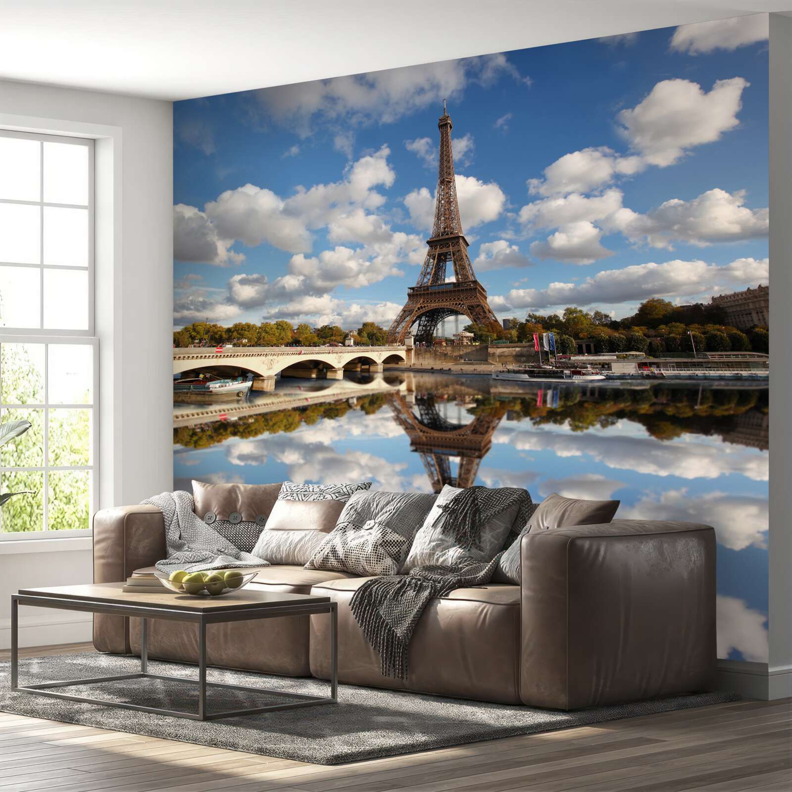 Fotobehang weerspiegeling van parijs in de spiegel