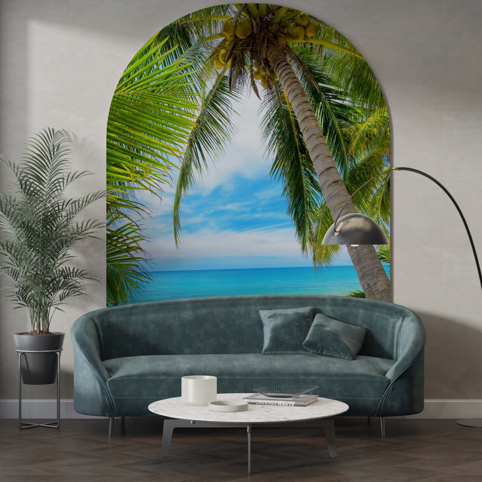 Fotobehang bananenpalm aan een tropische kust