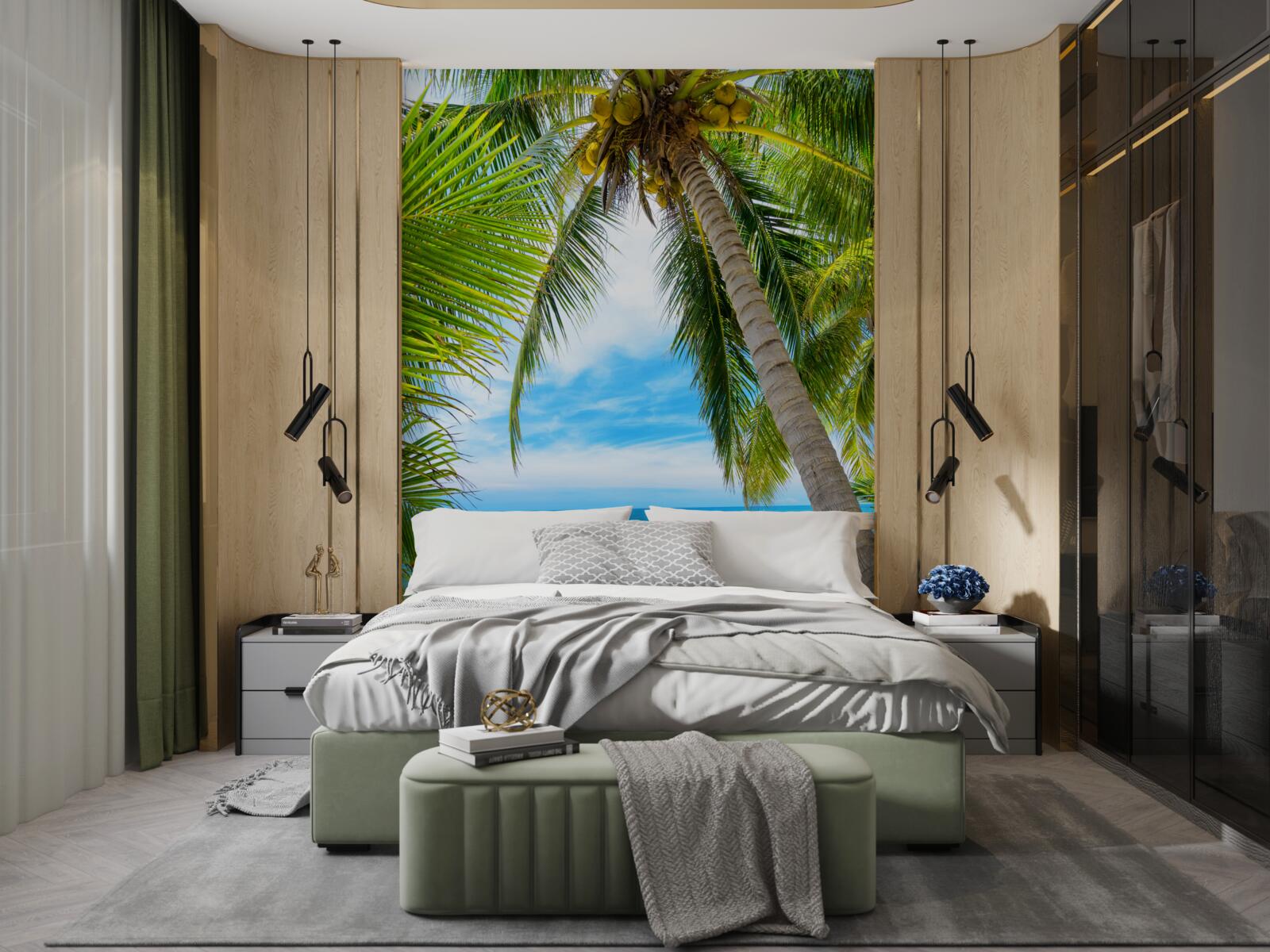 Fotobehang bananenpalm aan een tropische kust