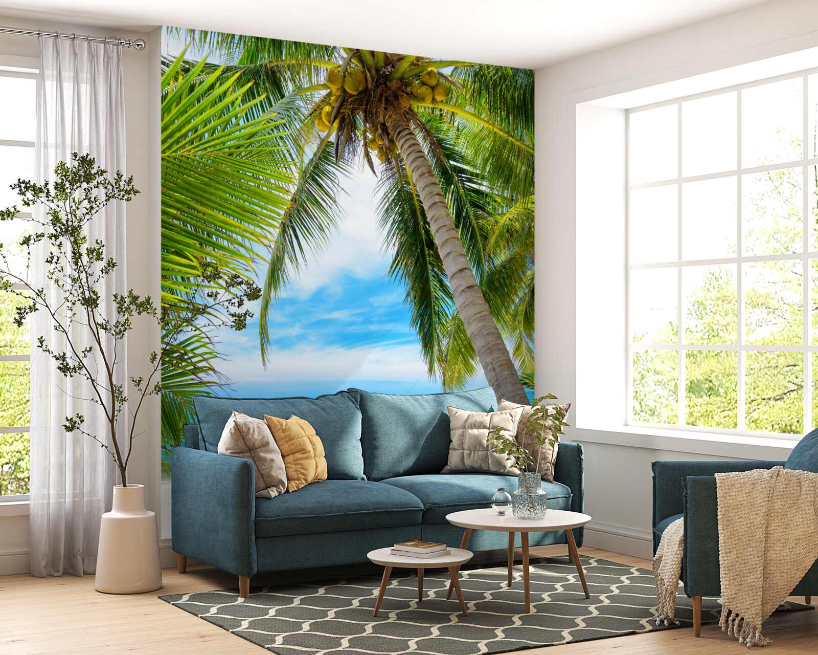 Fotobehang bananenpalm aan een tropische kust