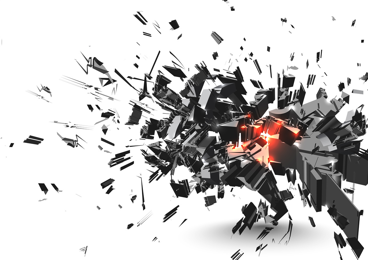 Fotobehang een explosie van zwarte verf in een abstracte vorm