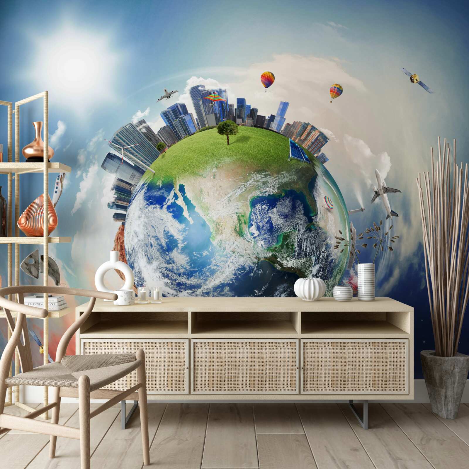 Fotobehang gebieden en nederzettingen in abstracte vorm