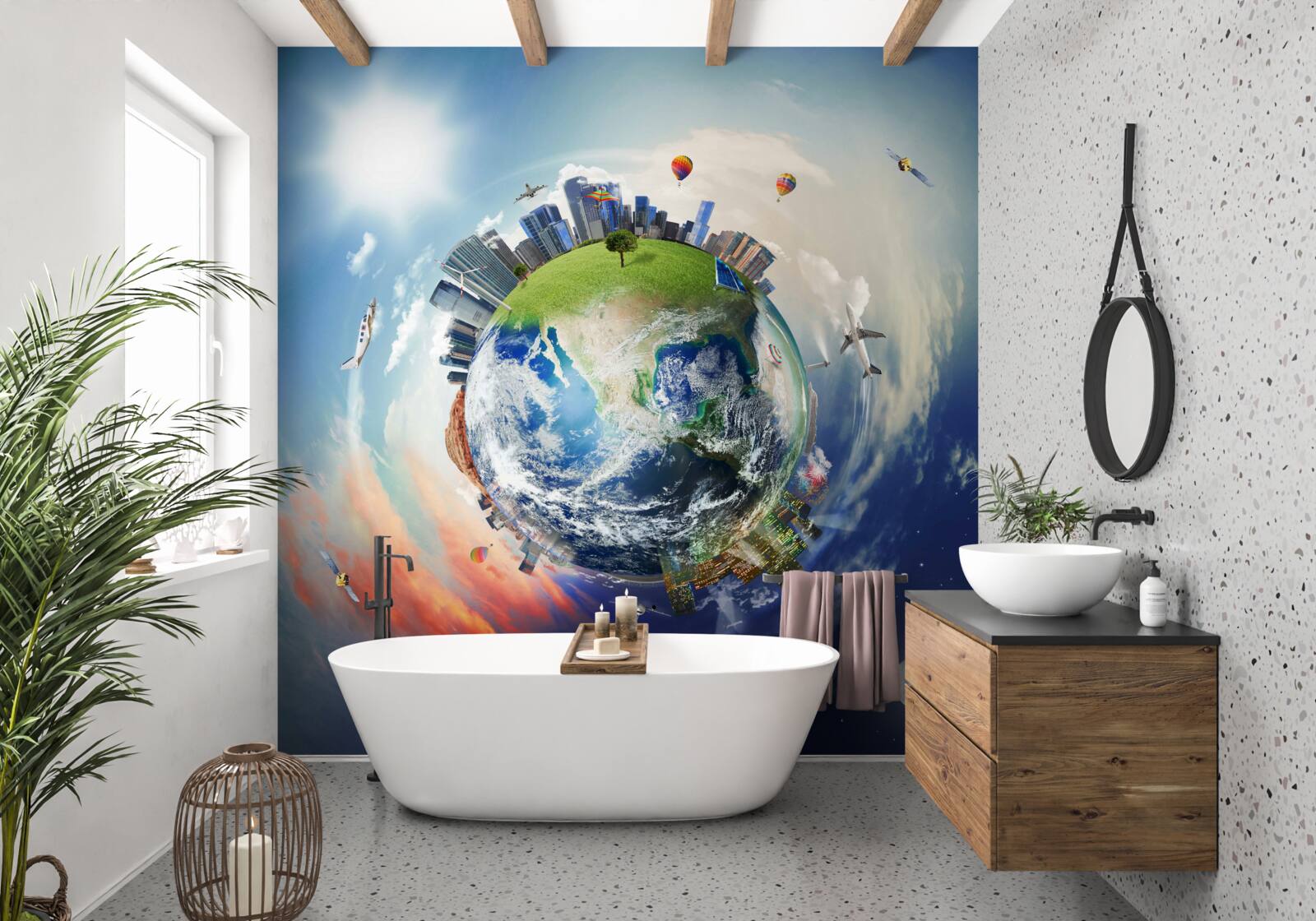 Fotobehang gebieden en nederzettingen in abstracte vorm