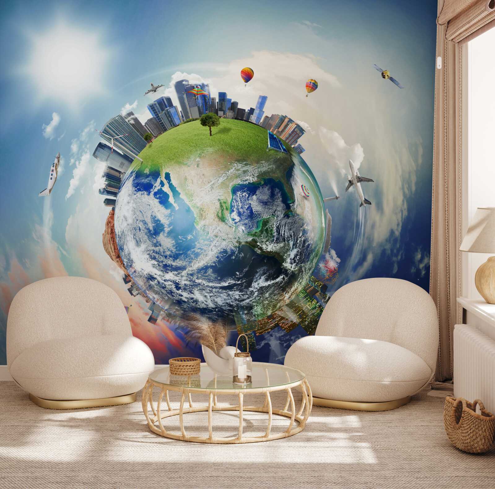 Fotobehang gebieden en nederzettingen in abstracte vorm