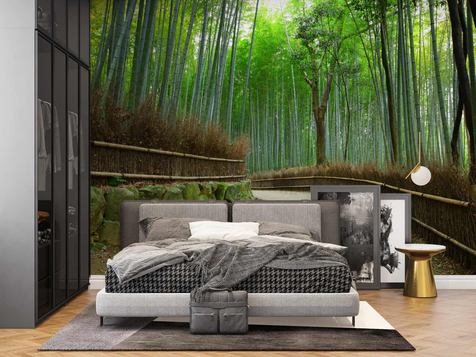 Fotobehang pad in het bamboebos