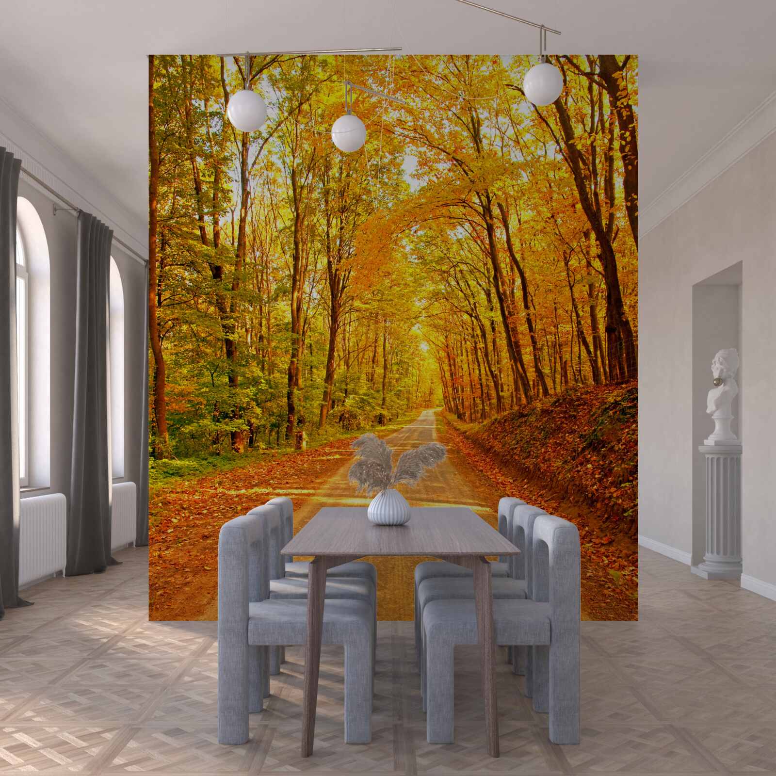 Fotobehang pad in het herfstbos