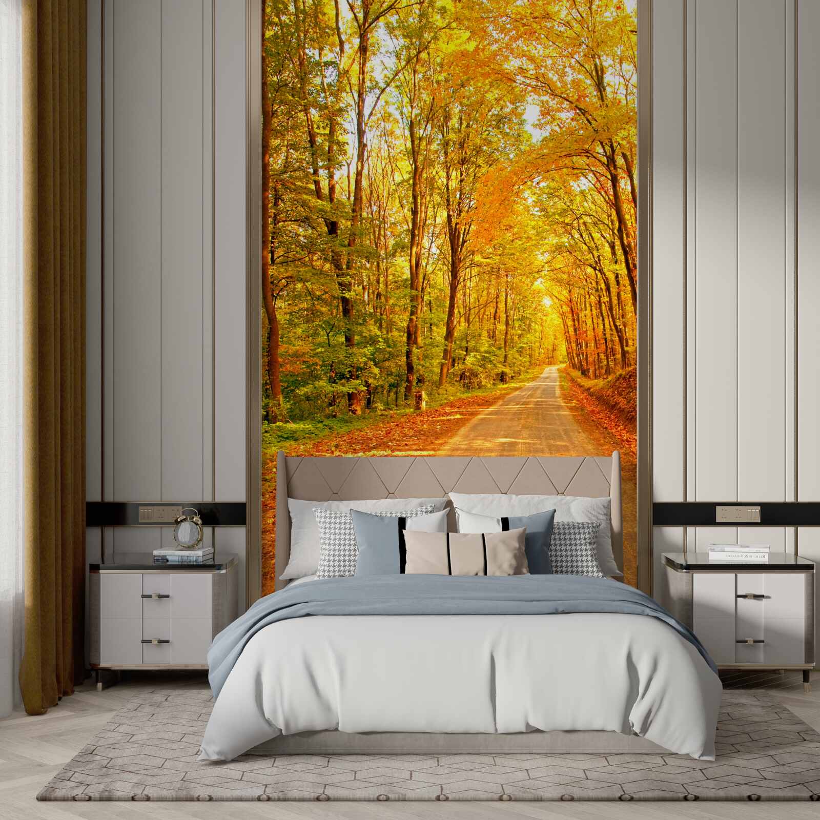 Fotobehang pad in het herfstbos