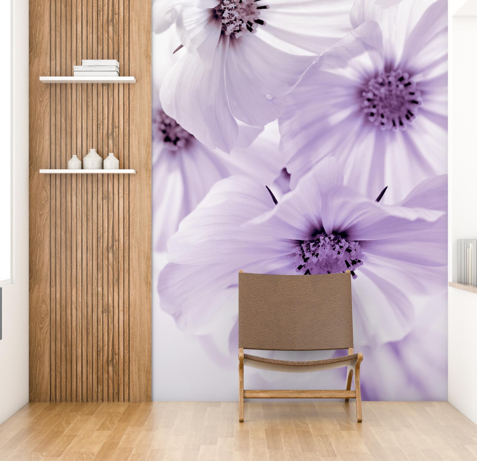 Fotobehang close-up van lila bloemen met fijne bloemblaadjes