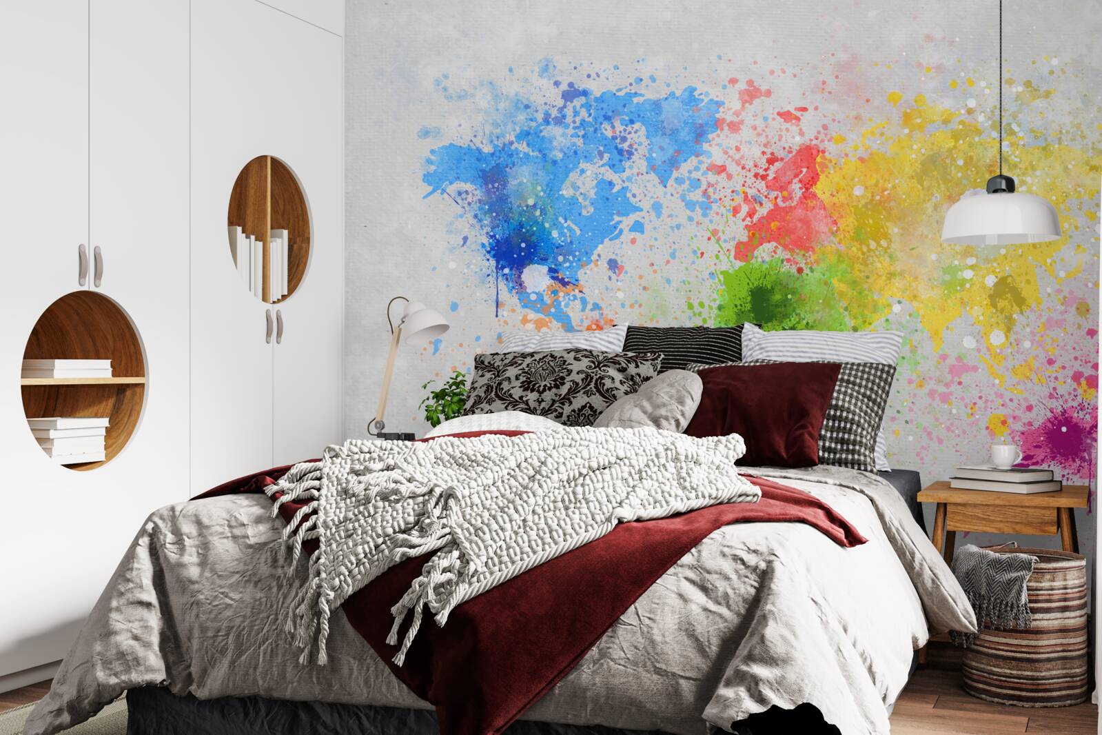 Fotobehang afbeelding van de kaart in rijke en gevarieerde kleuren