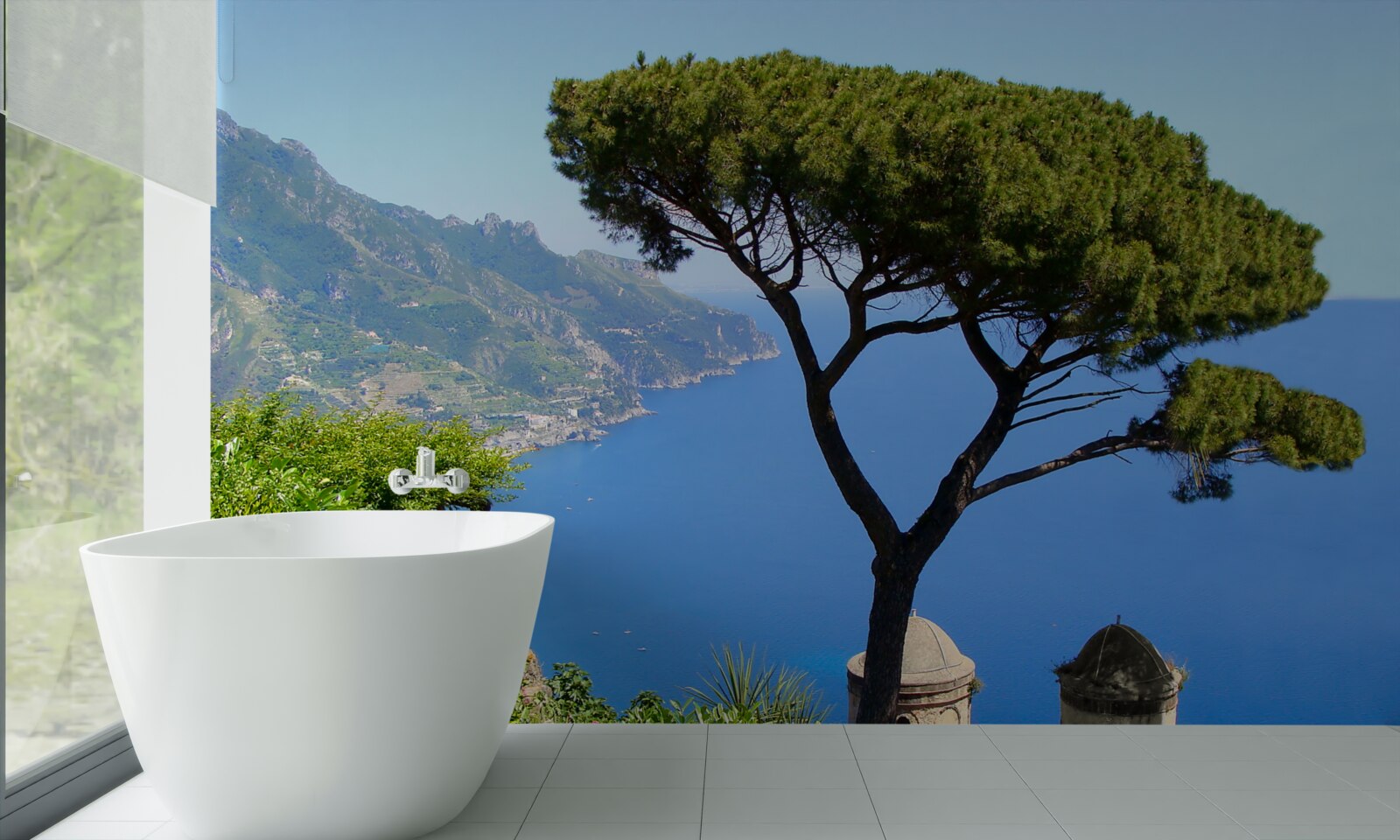 Fotobehang een eenzame boom aan de kust