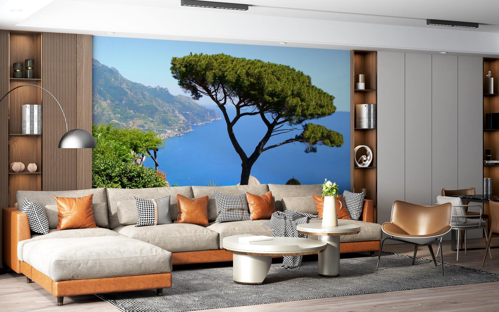 Fotobehang een eenzame boom aan de kust