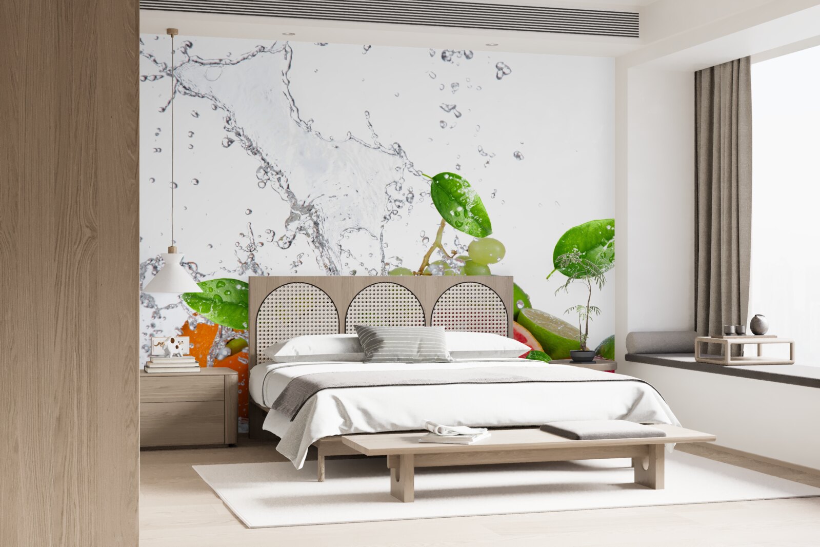 Fotobehang seizoensfruit en kokoswater