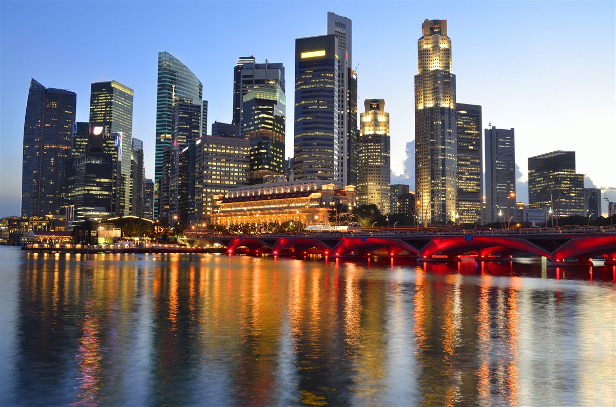 Fotobehang de avondverlichting van een grote stad