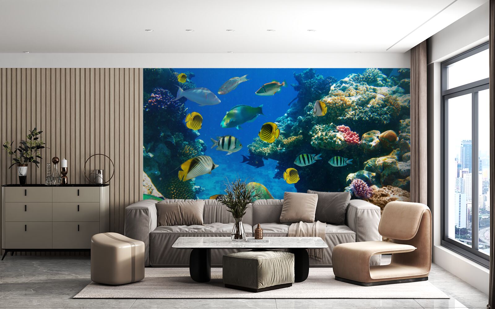 Fotobehang slimme zeebewoners