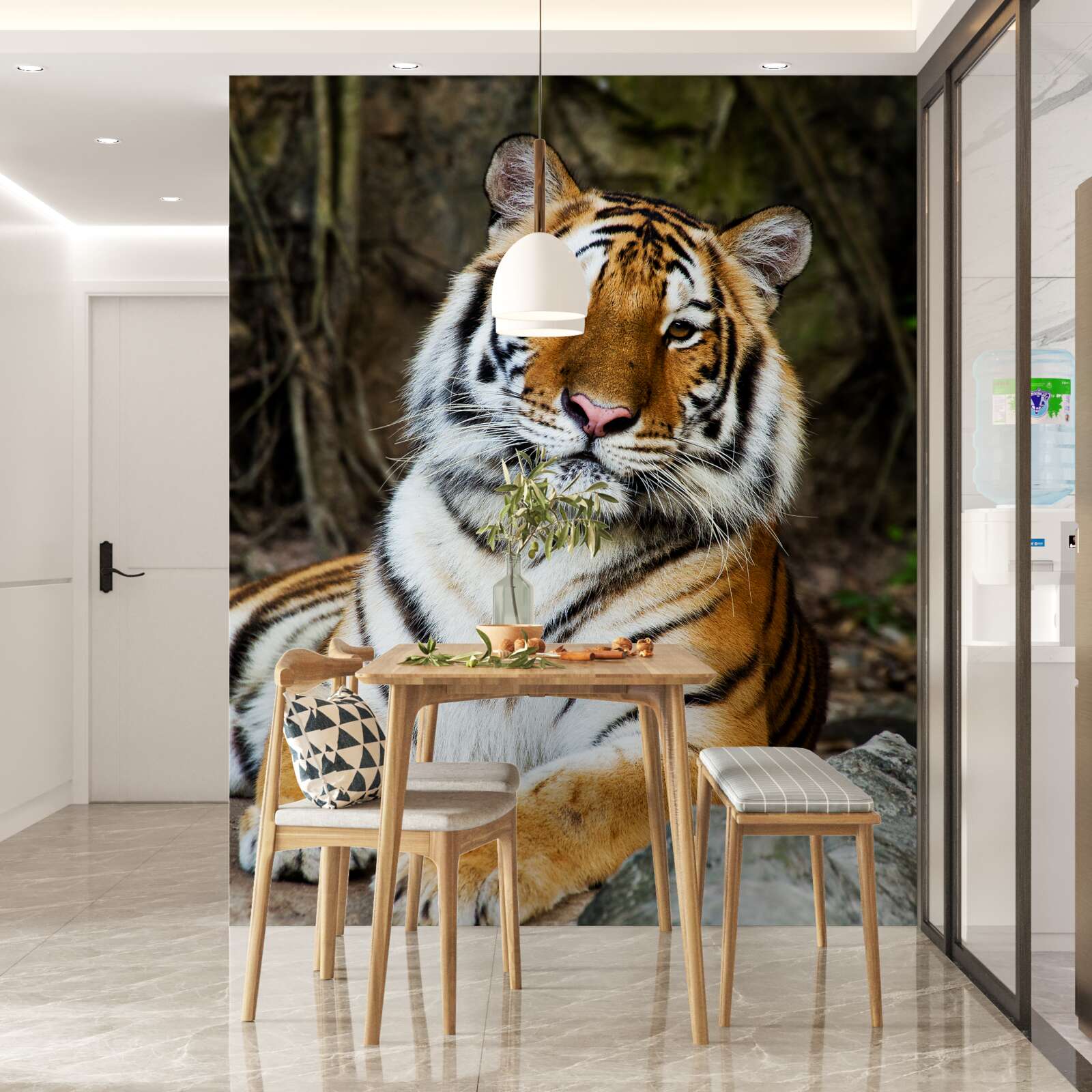 Fotobehang grote tijger op vakantie