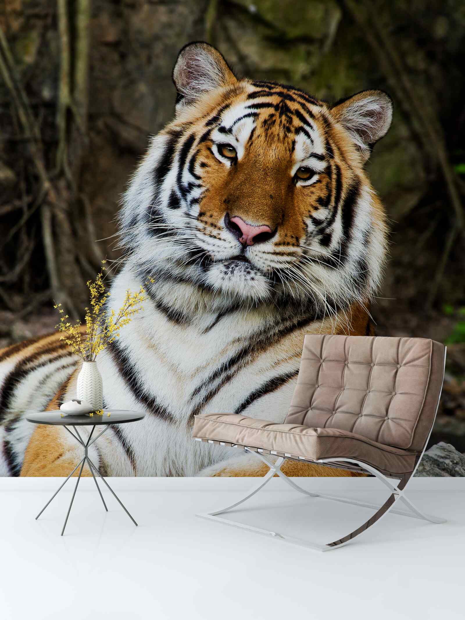 Fotobehang grote tijger op vakantie