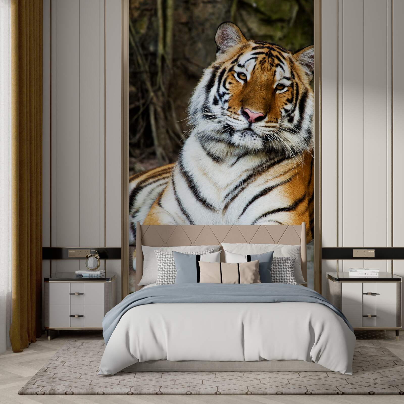 Fotobehang grote tijger op vakantie