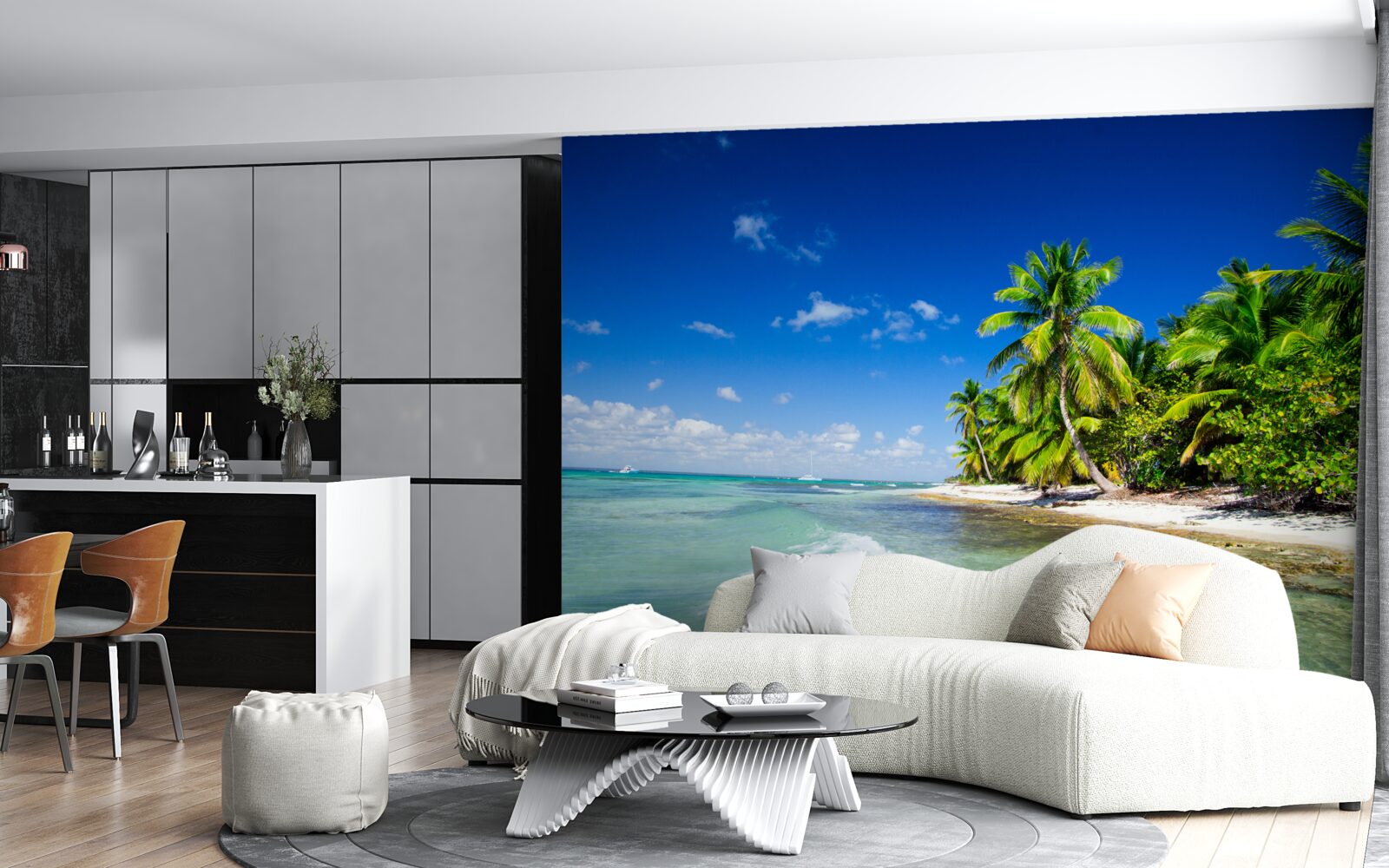 Fotobehang golven op zee aan een tropische kust