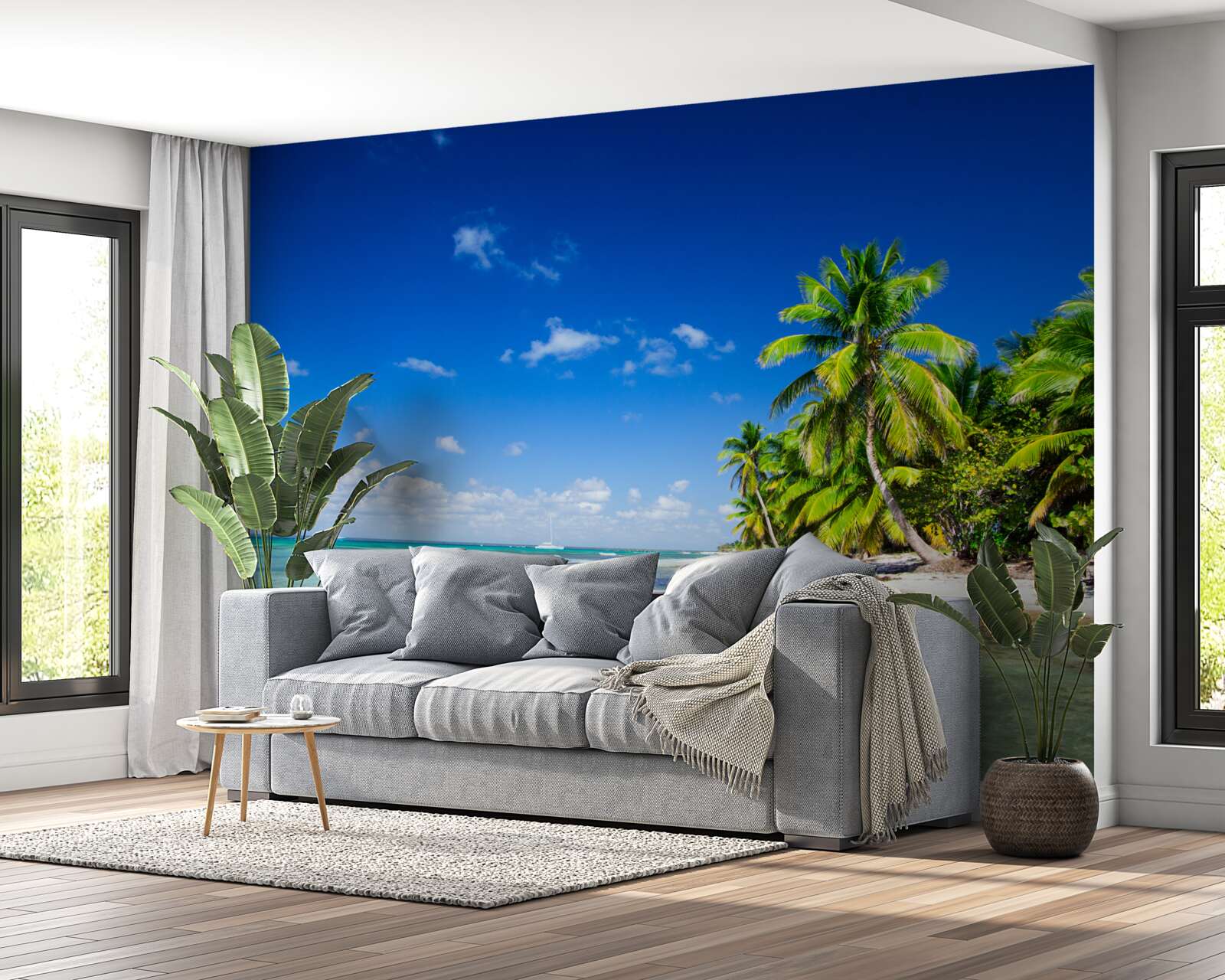 Fotobehang golven op zee aan een tropische kust