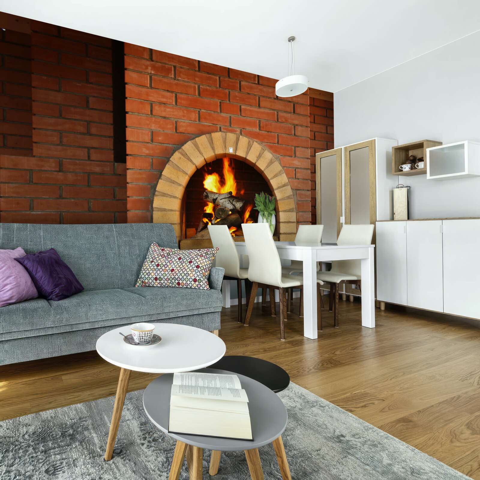 Fotobehang fornuis met kookgerei