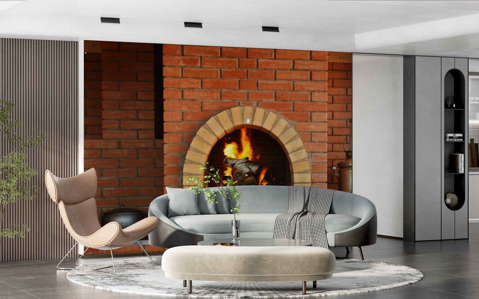 Fotobehang fornuis met kookgerei