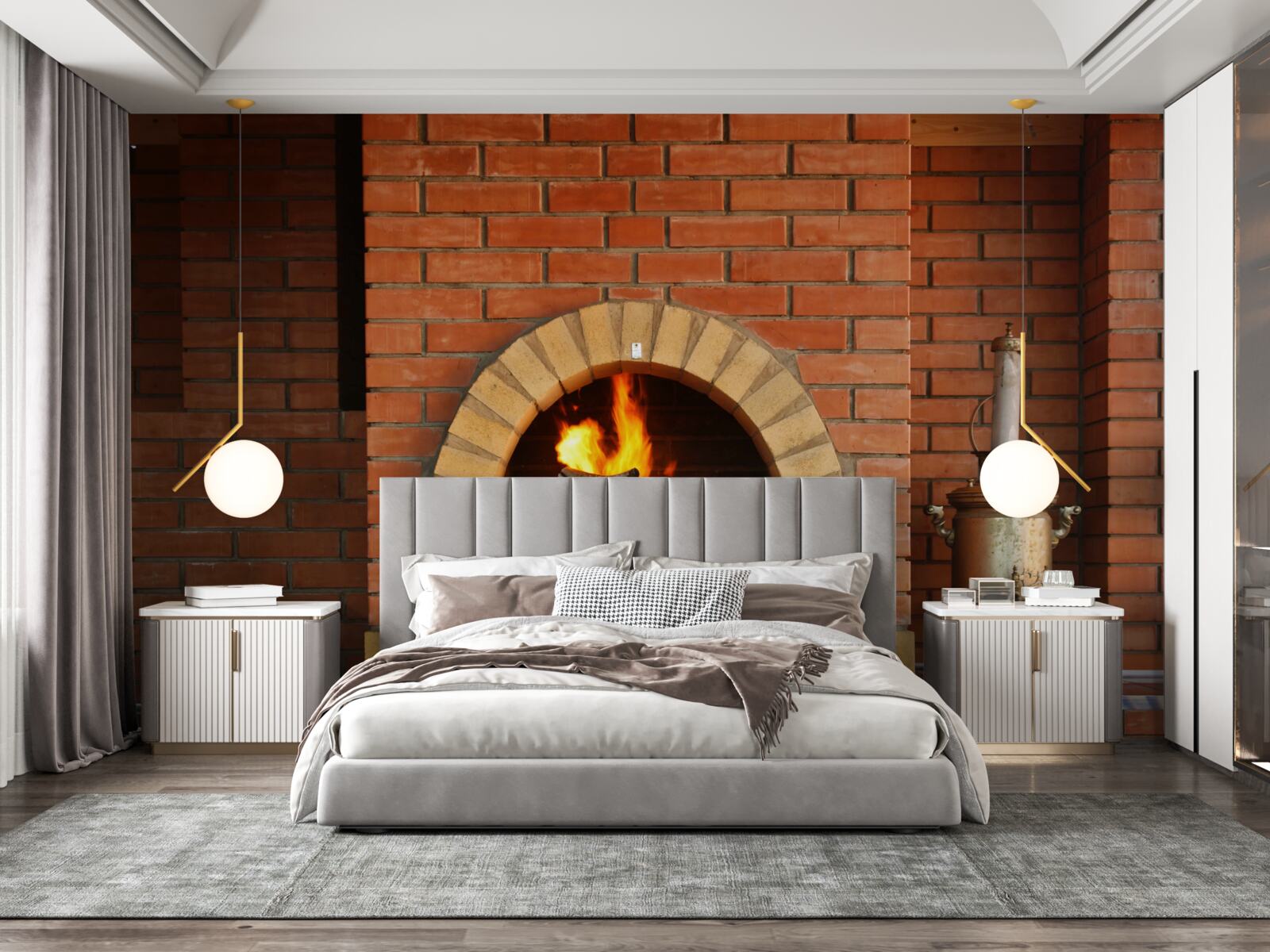 Fotobehang fornuis met kookgerei