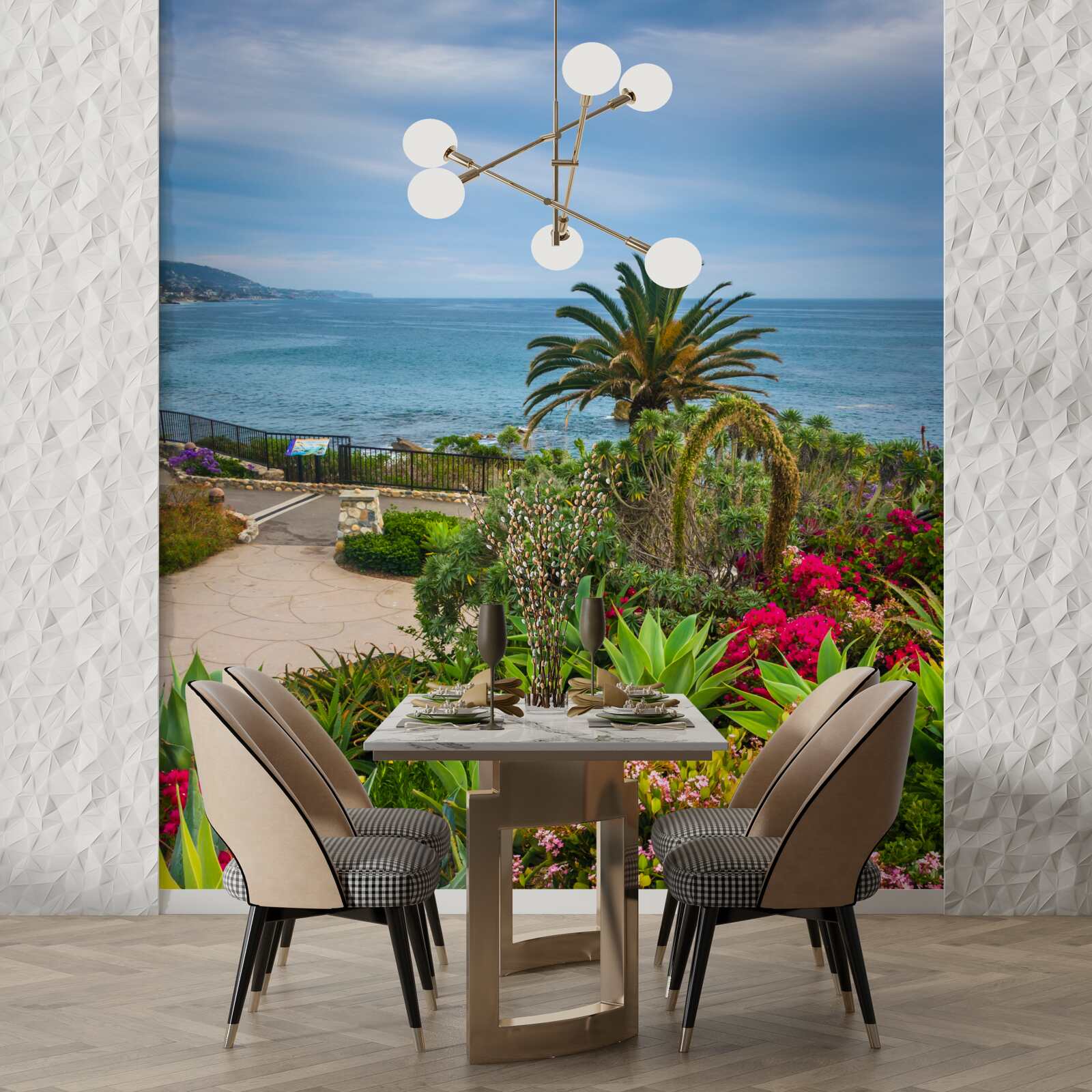 Fotobehang groen groeit in de buurt van de oceaan