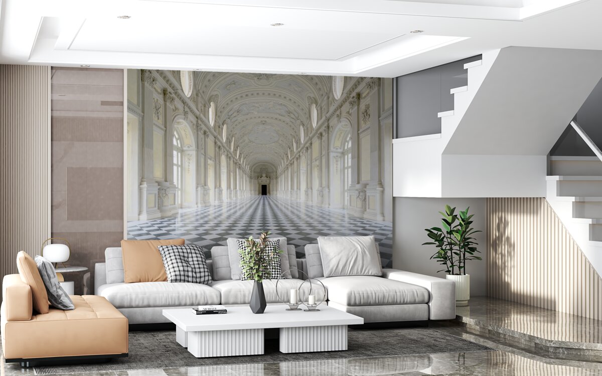 Fotobehang mozaïeken in een luxe kasteel