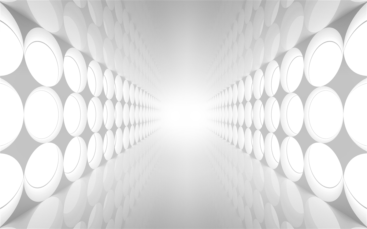 Fotobehang helder verlichte abstracte gang