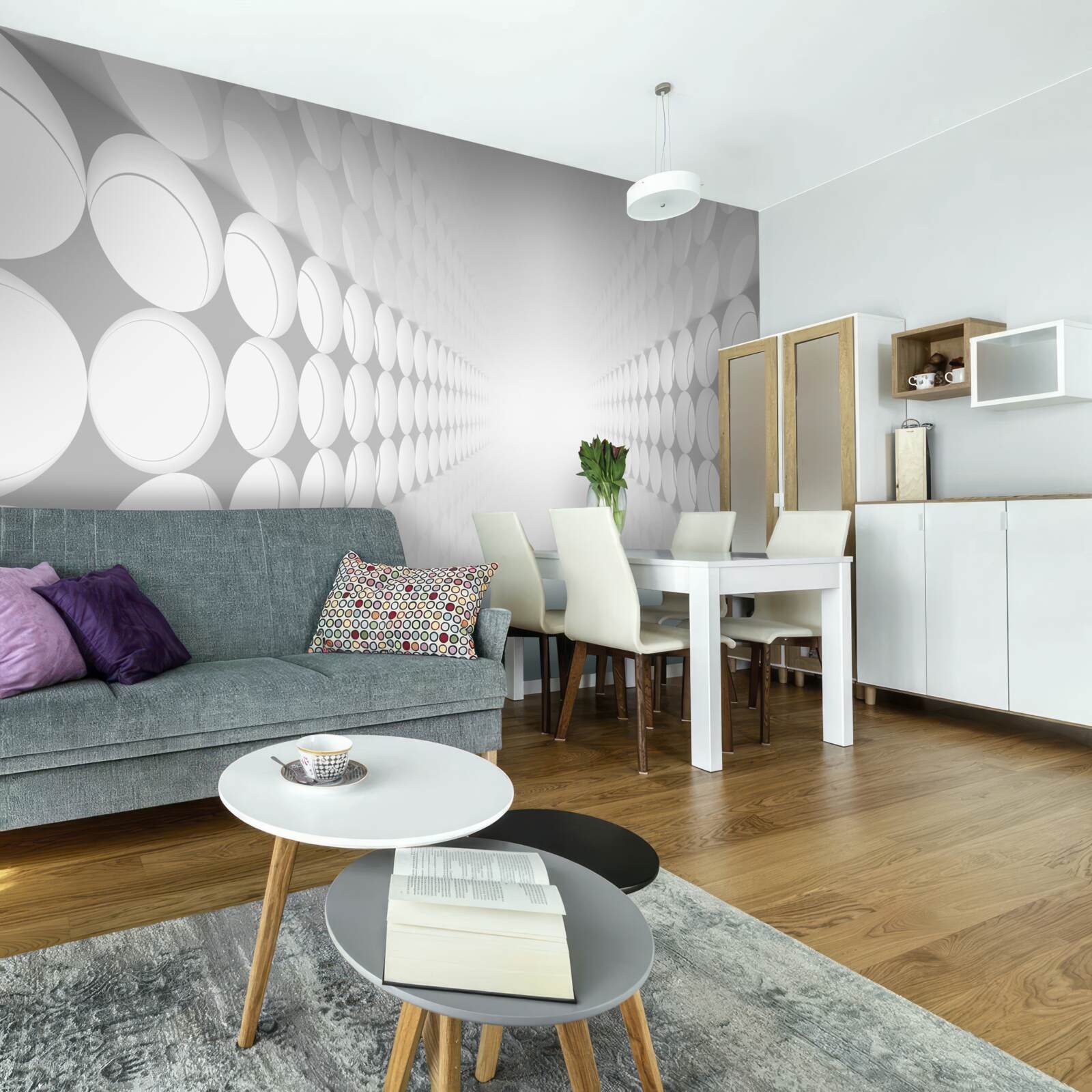 Fotobehang helder verlichte abstracte gang