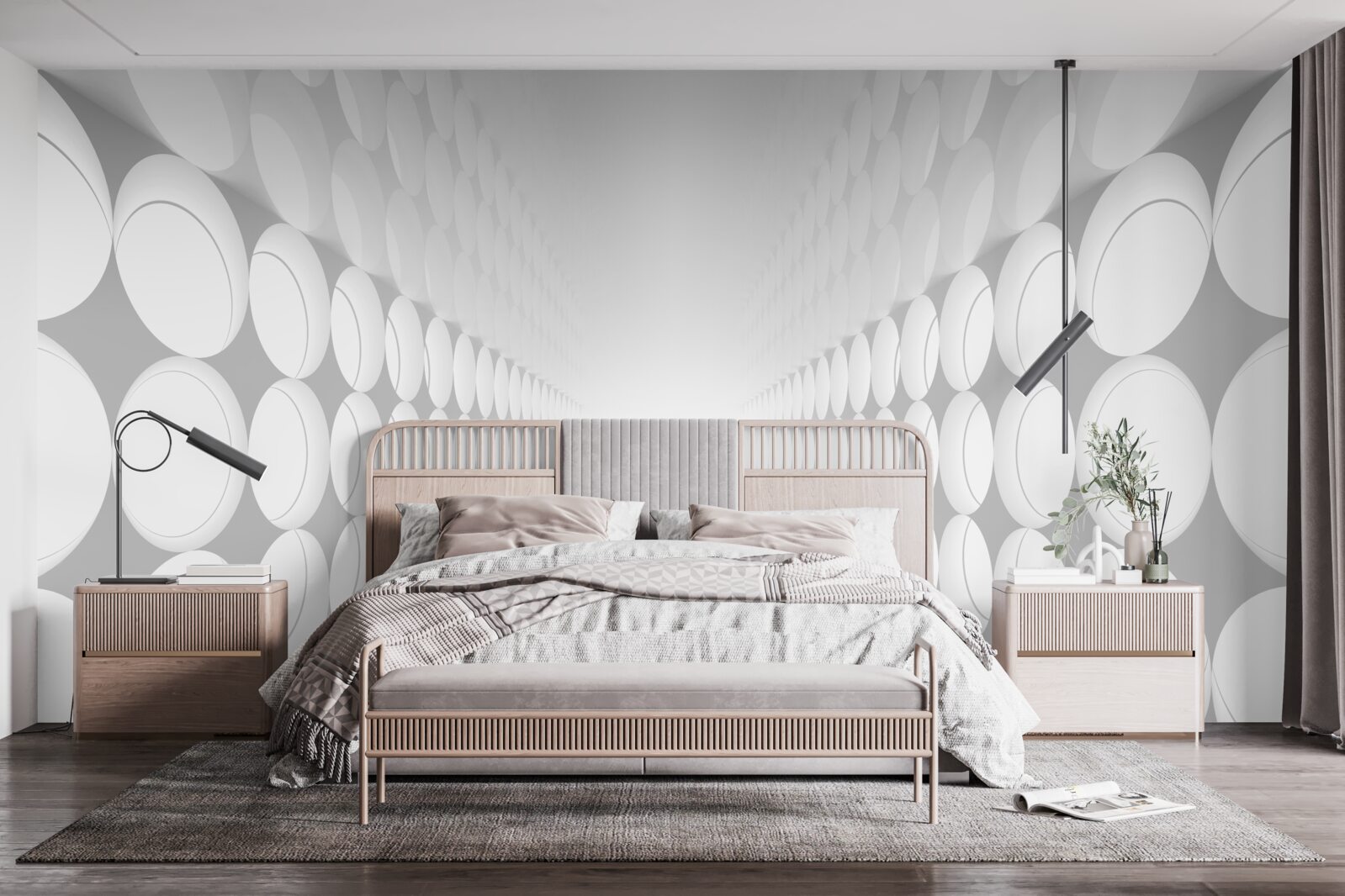 Fotobehang helder verlichte abstracte gang