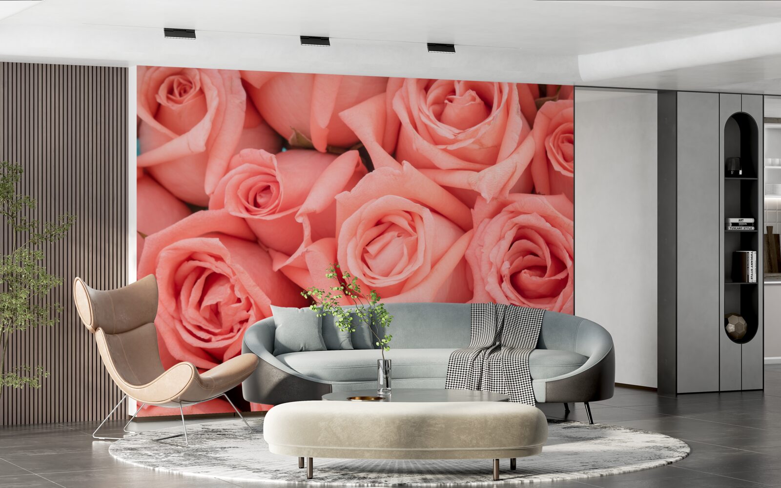 Fotobehang roze rozenknoppen