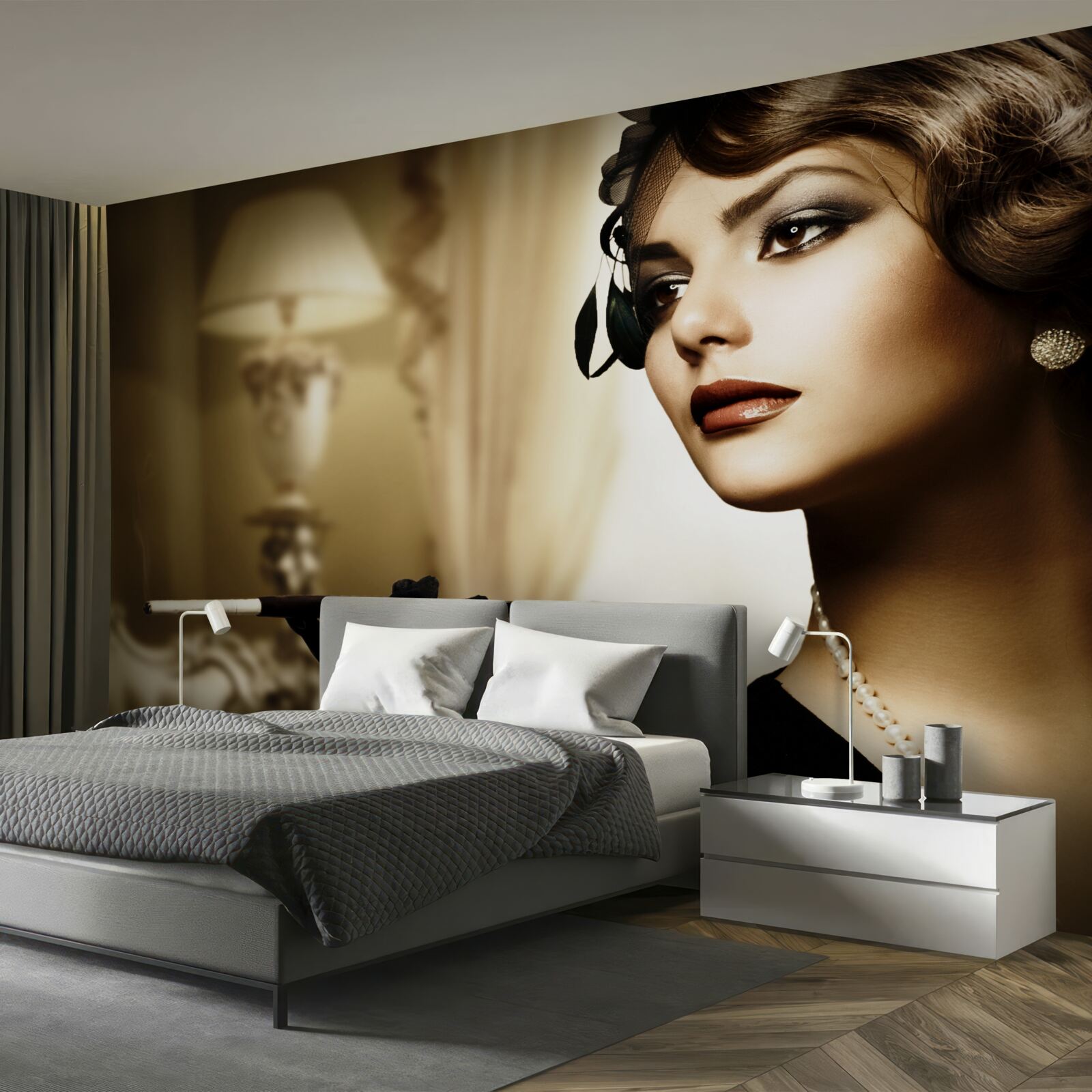 Fotobehang meisje met sigaret