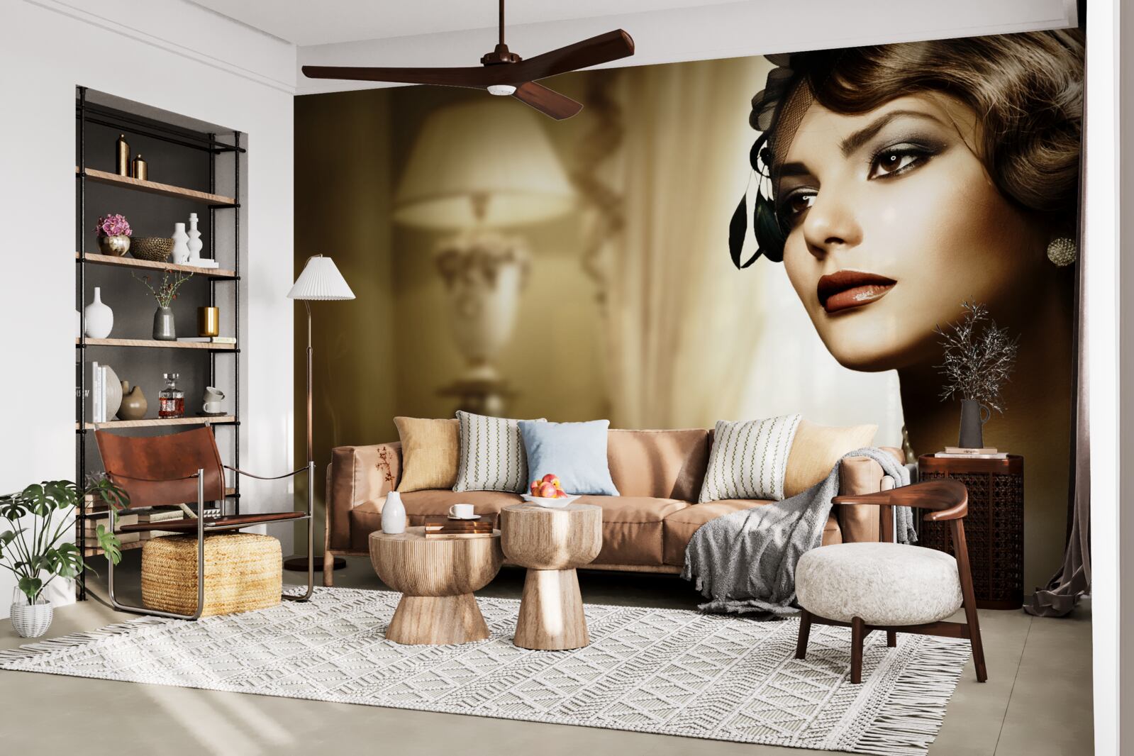 Fotobehang meisje met sigaret