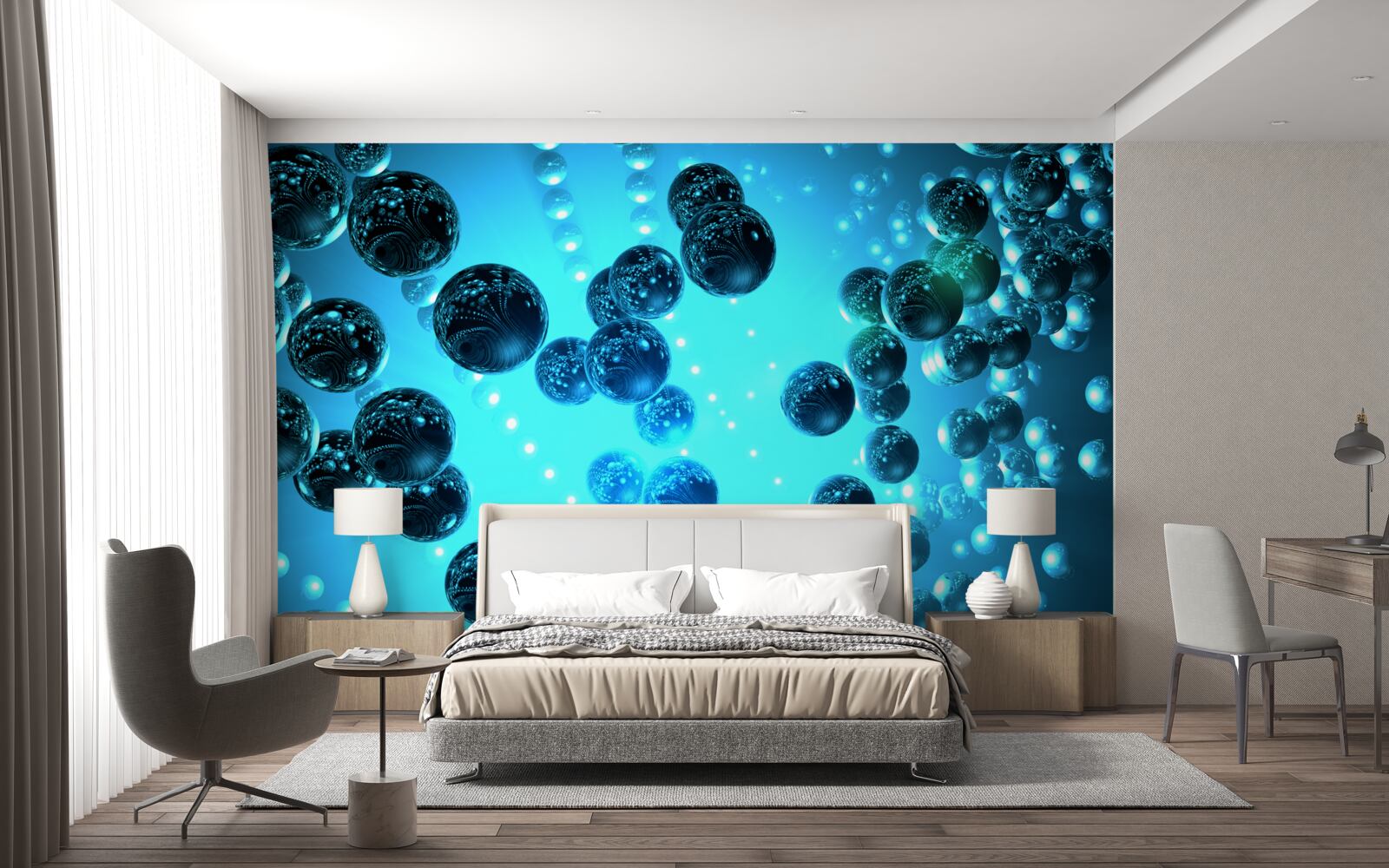 Fotobehang water in een glas bestaat uit moleculen