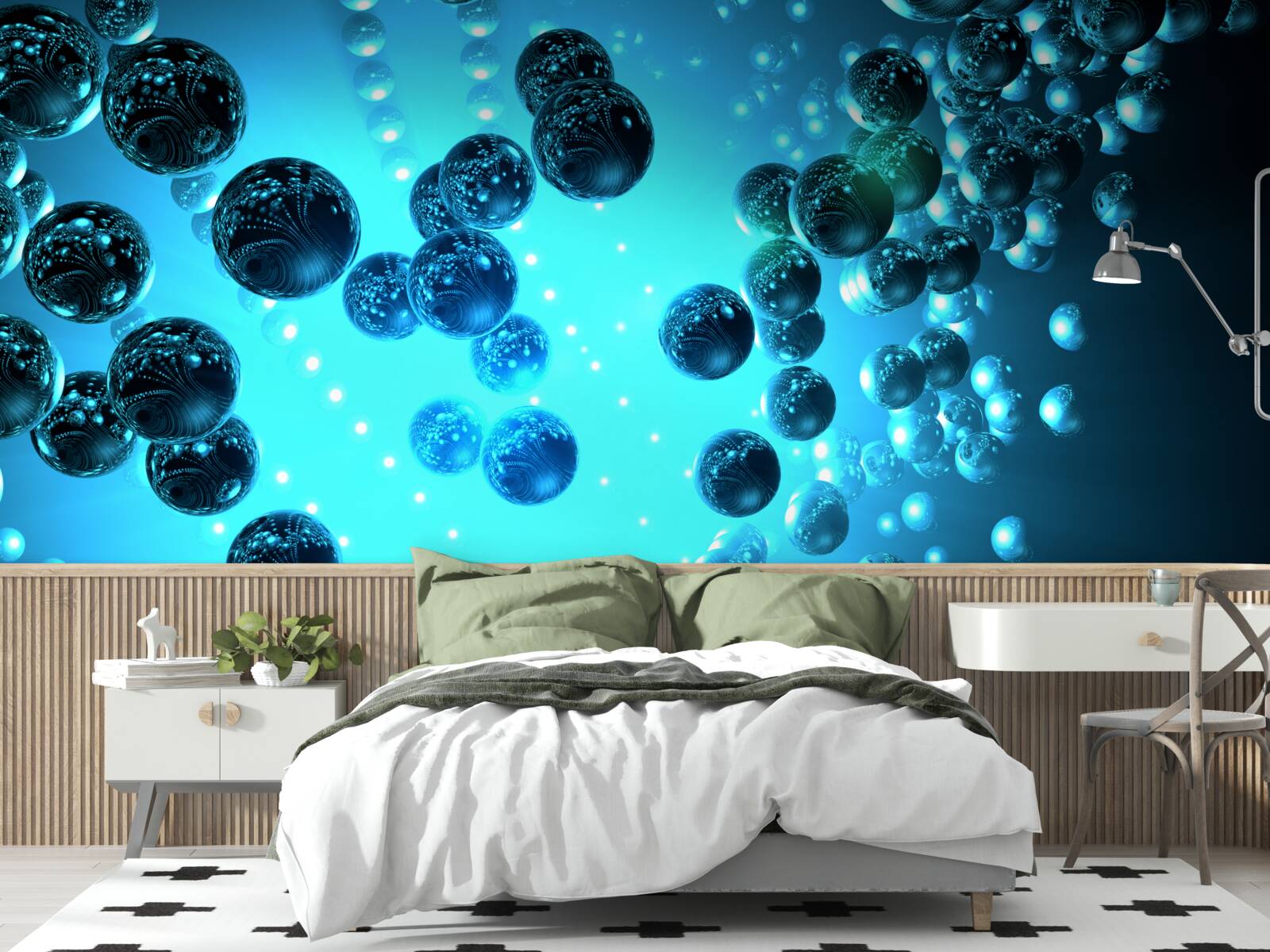 Fotobehang water in een glas bestaat uit moleculen