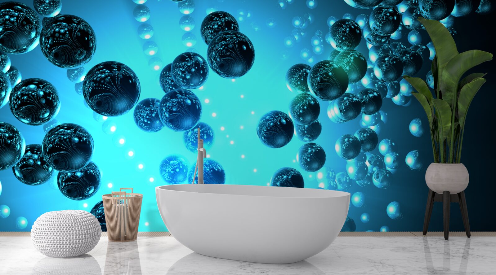 Fotobehang water in een glas bestaat uit moleculen