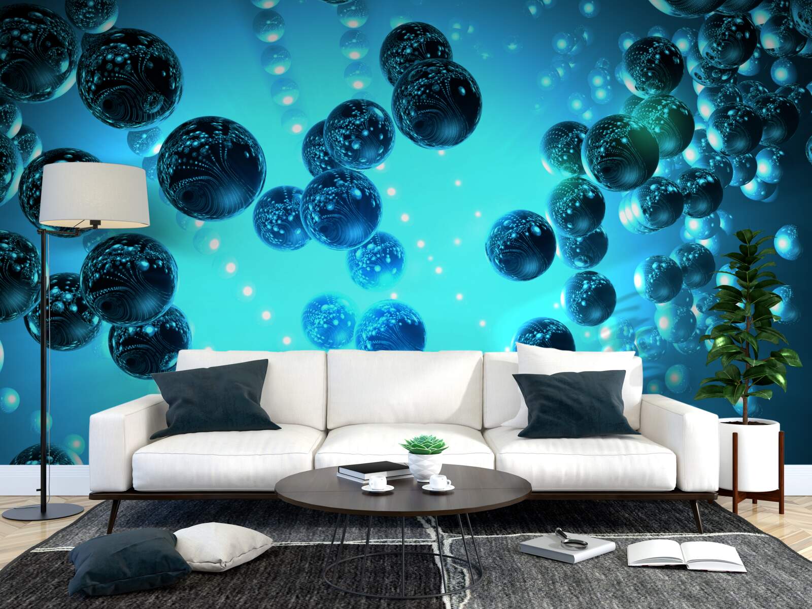 Fotobehang water in een glas bestaat uit moleculen