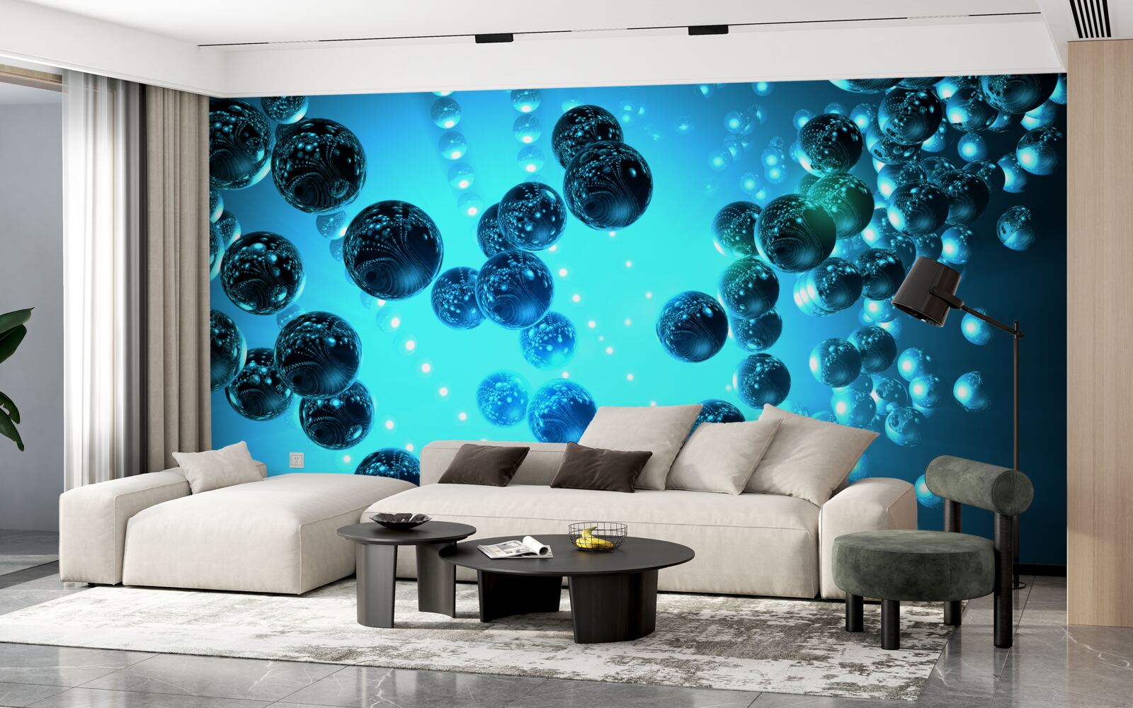 Fotobehang water in een glas bestaat uit moleculen