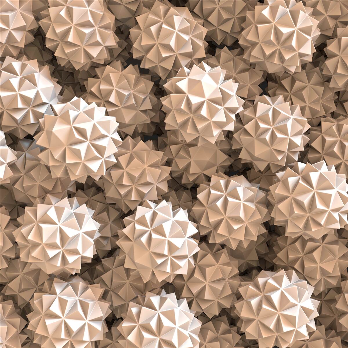 Fotobehang abstracte compositie van puntige bollen