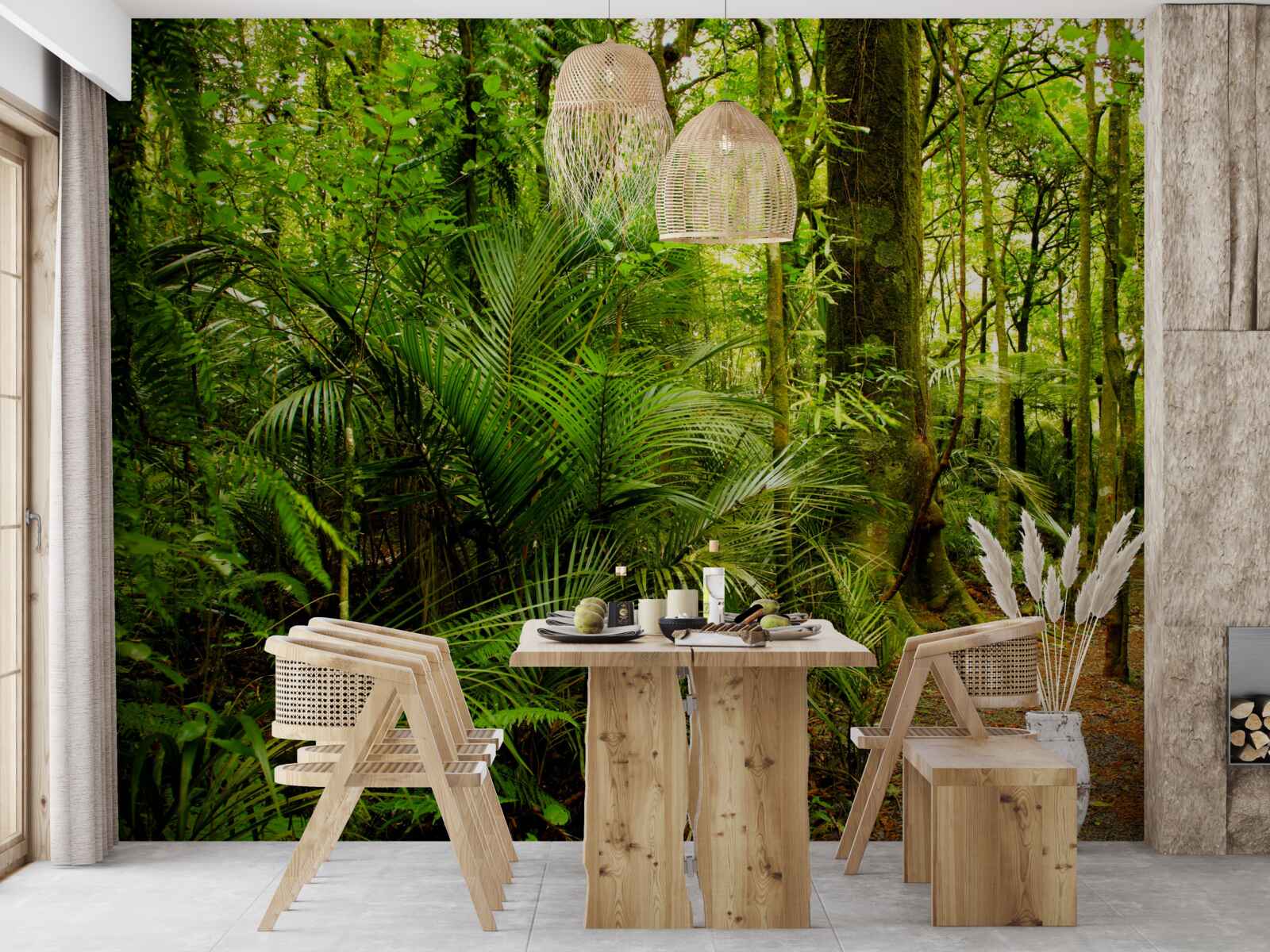 Fotobehang weelderige smaragdgroene regenwouden