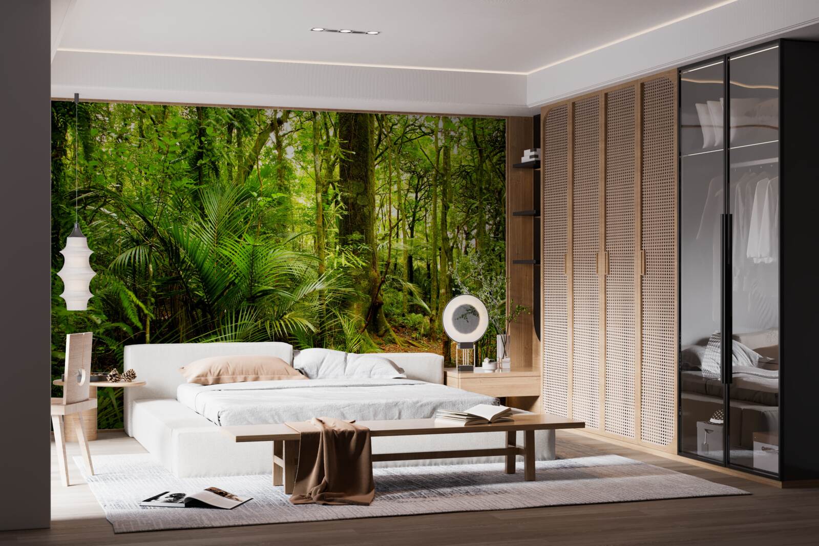 Fotobehang weelderige smaragdgroene regenwouden