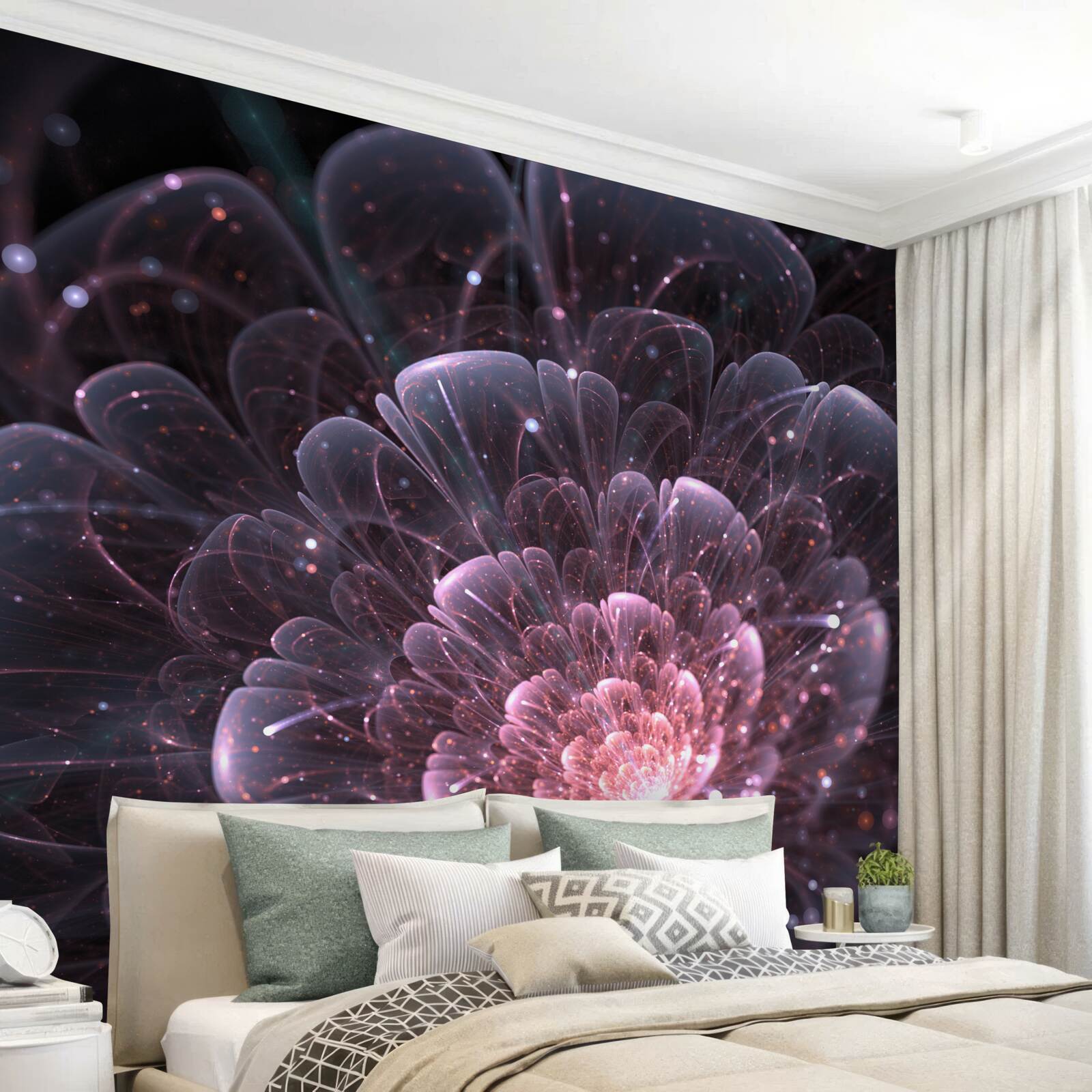 Fotobehang kosmische abstractie in een lotus schilderij