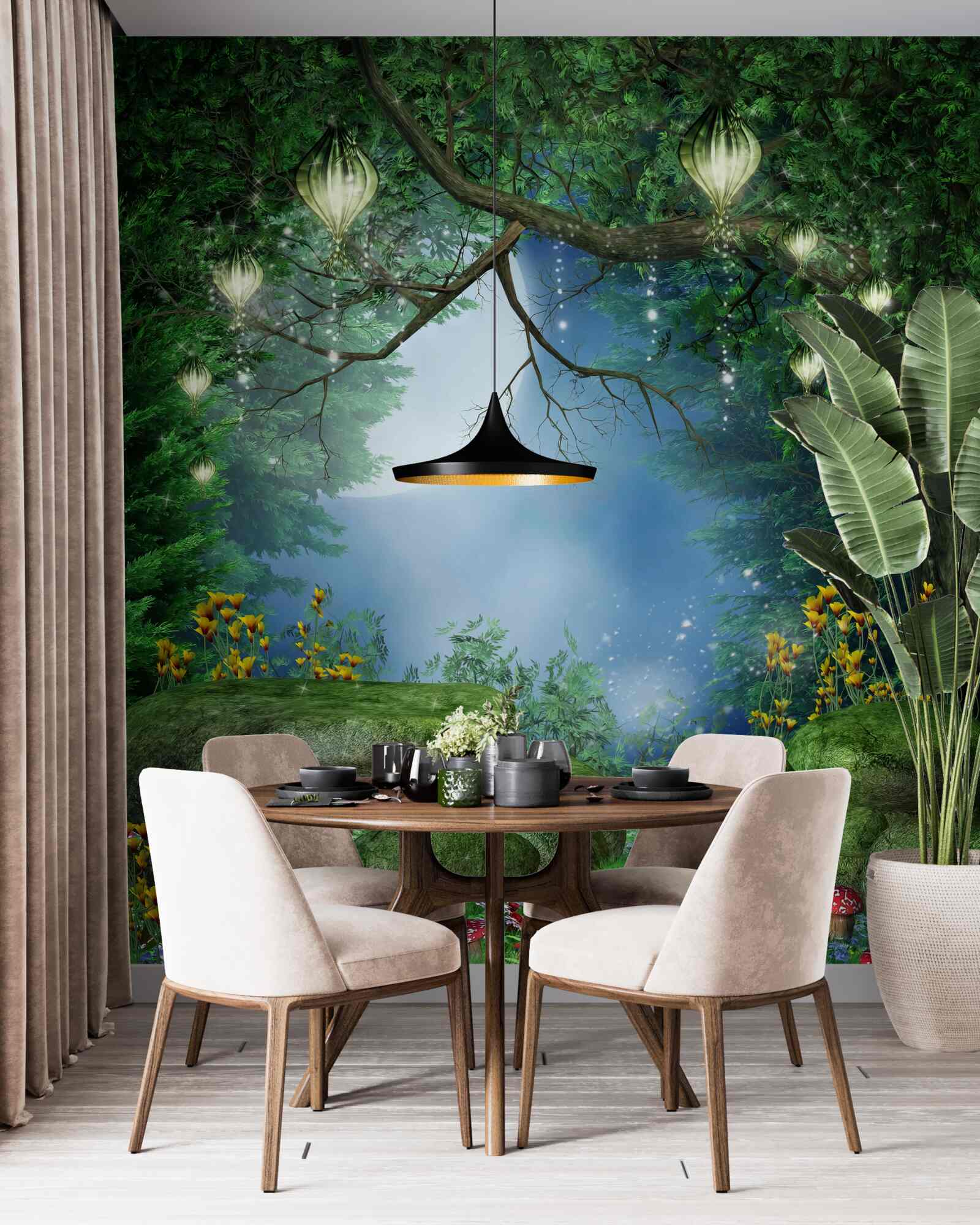 Fotobehang magisch nachtpad