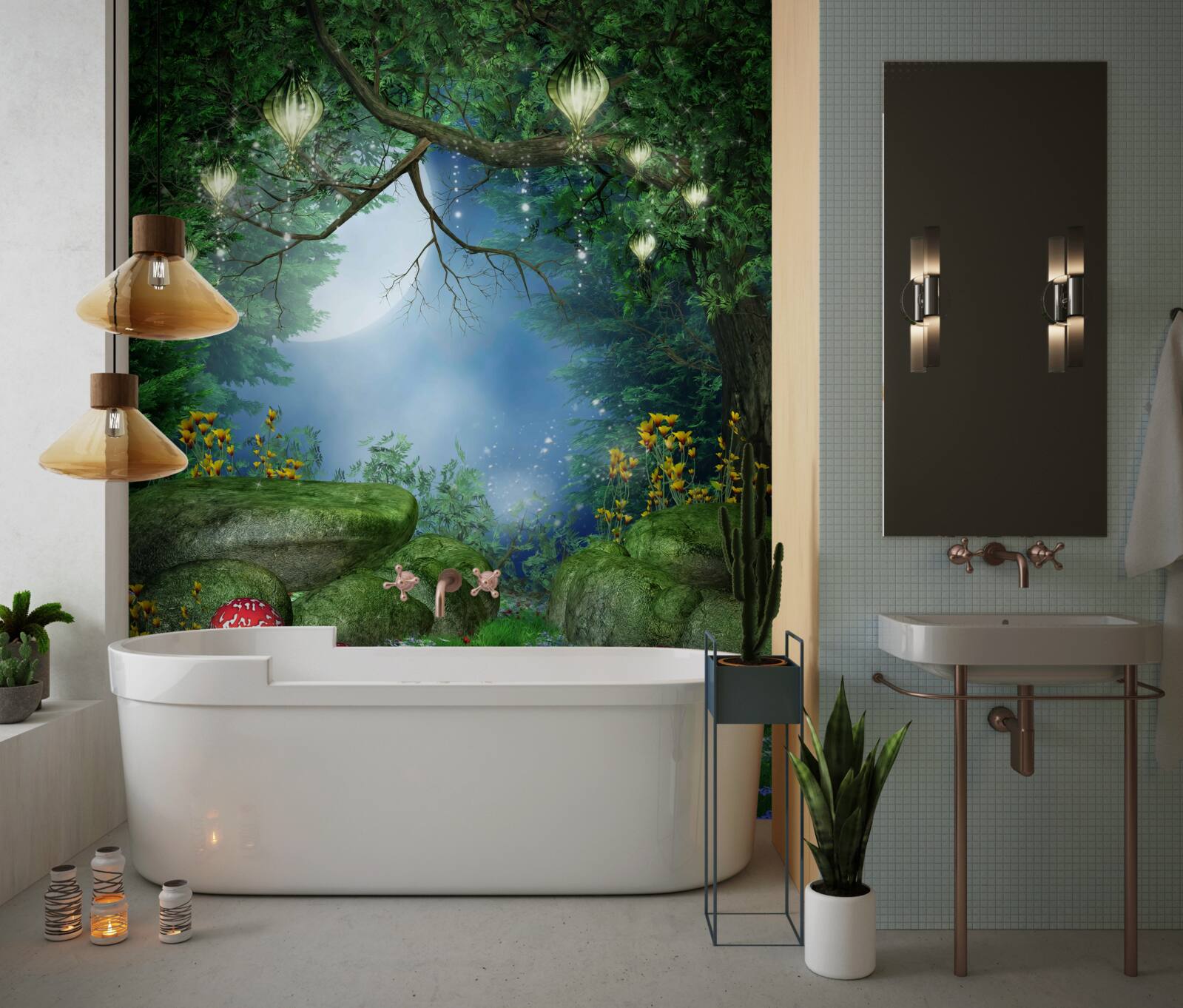 Fotobehang magisch nachtpad