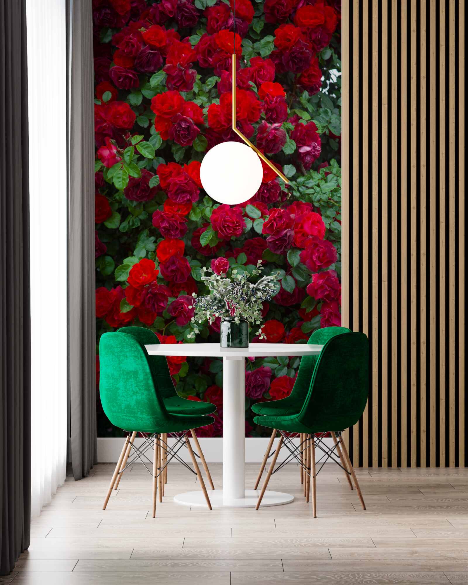 Fotobehang scharlaken rozenstruik