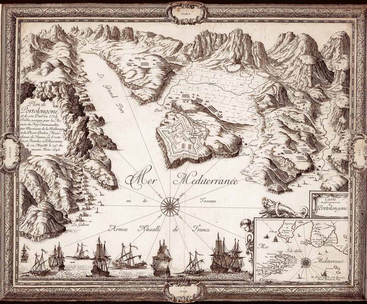 Fotobehang oude kaart van archipels in de oceaan