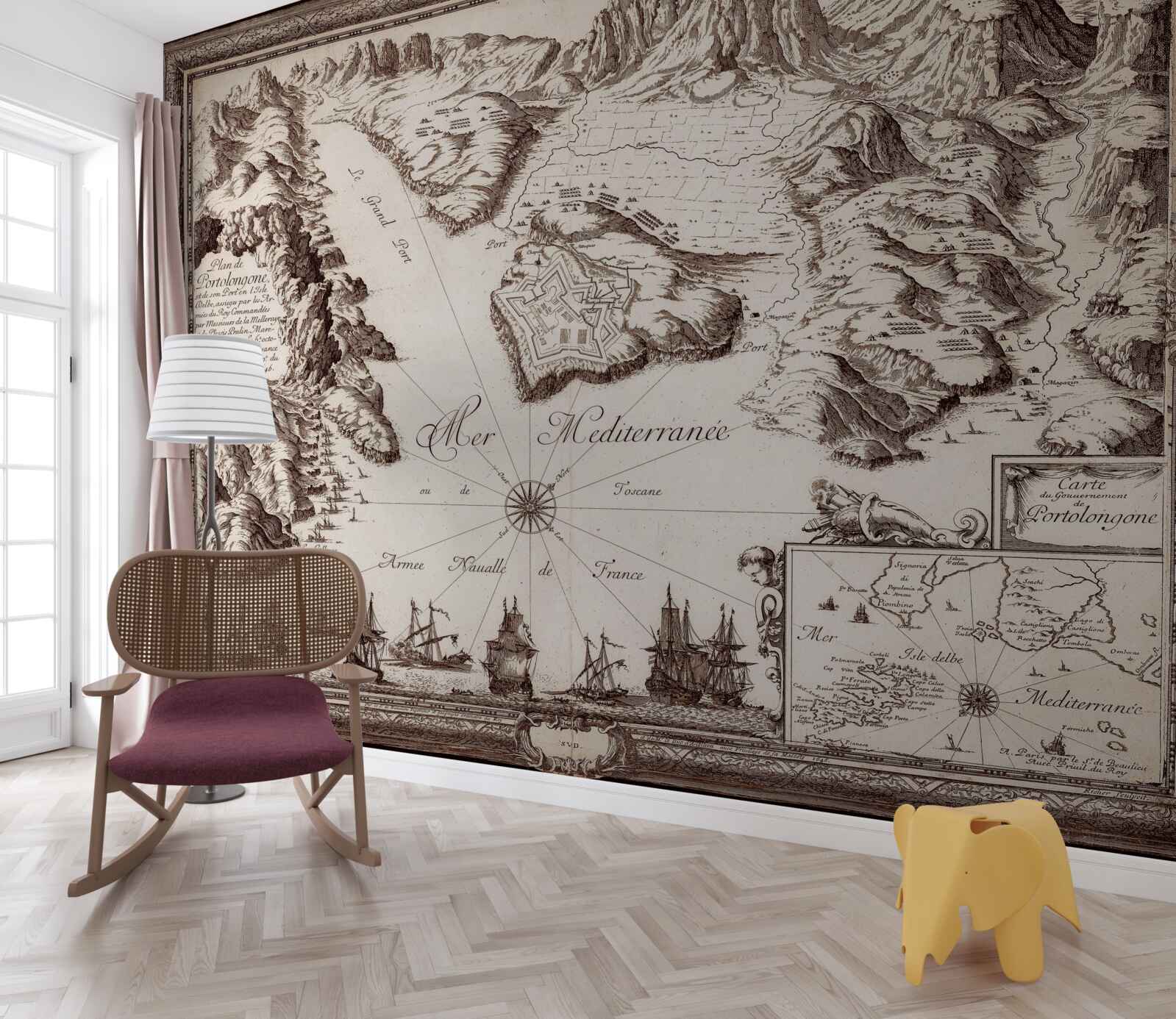 Fotobehang oude kaart van archipels in de oceaan