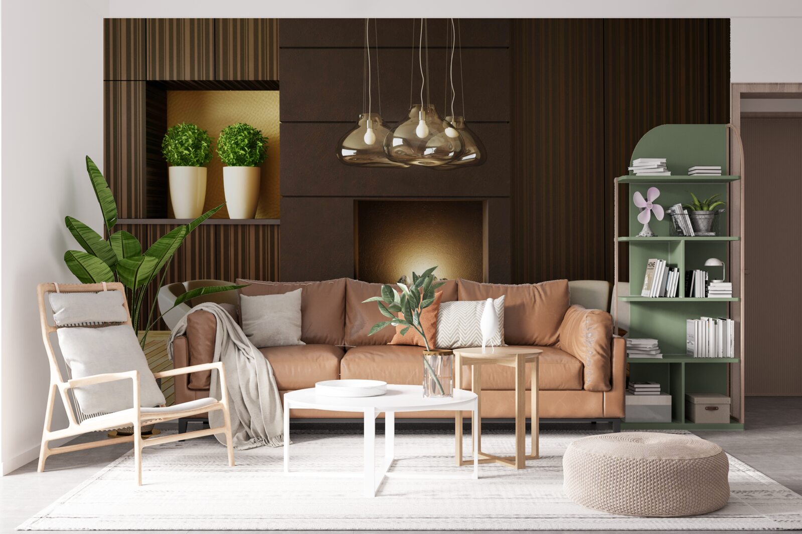 Fotobehang communicatieruimte bij de open haard