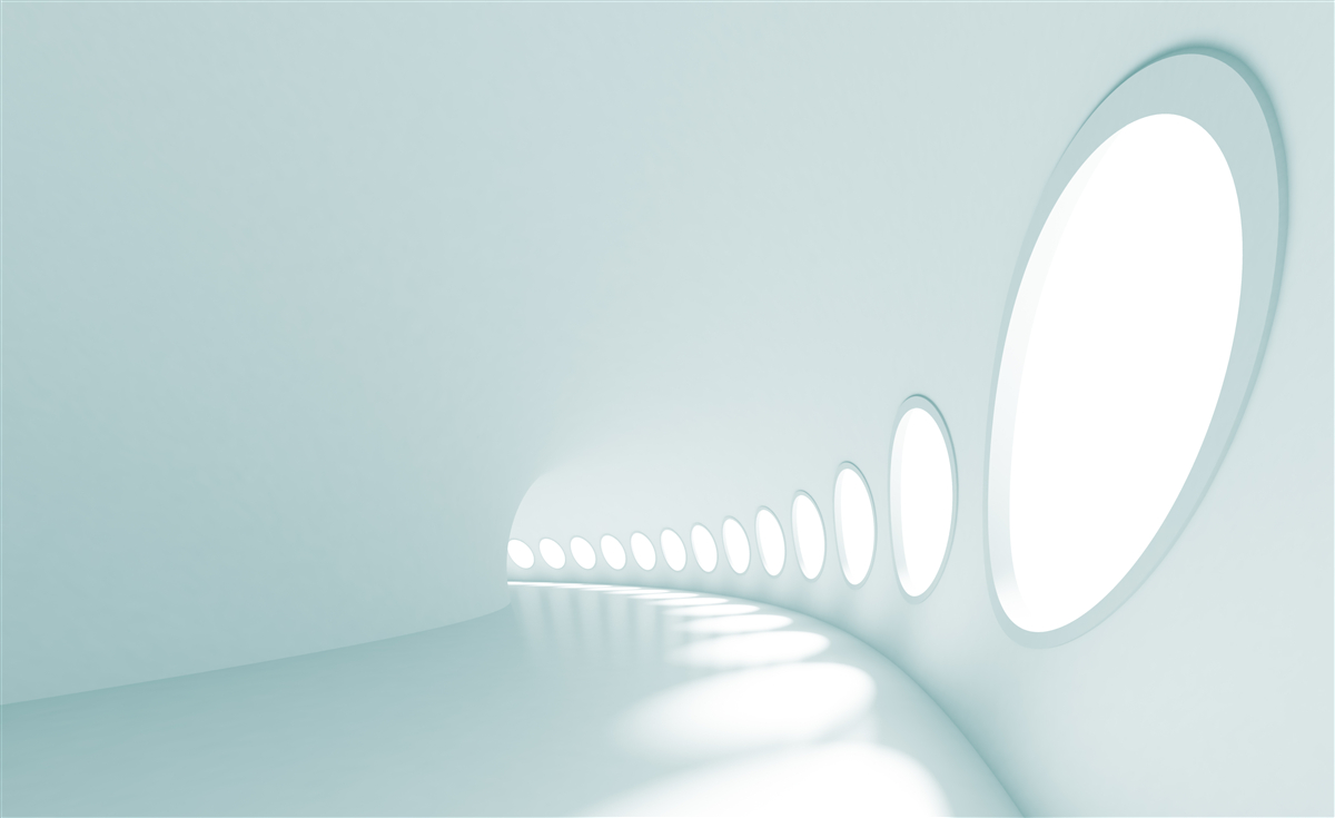 Fotobehang tunnel met veranderende richting in een abstracte vorm